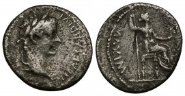TIBERIUS (14-37) AR Denarius (Silver, 3.35g, 19mm) "Tribute Penny", Lugdunum.
Obv: TI CAESAR DIVI AVG F AVGVSTVS - Laureate head right.
Rev: PONTIF ...