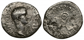 CALIGULA (37-41) AR denarius (Silver, 2.89g, 19mm) Caesarea in Cappadocia
Obv: C CAESAR AVG GERMANICVS - bare head right 
Rev: IMPERATOR PONT MAX AV...
