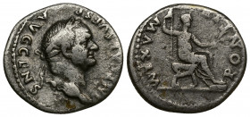 VESPASIAN (69-79) AR Denarius, Rome, 73
Obv: IMP CAES VESP AVG CENS - laureate head right 
Rev: PONTIF MAXIM - Vespasian seated right, holding scept...