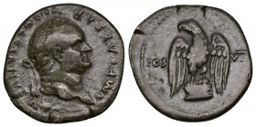 VESPASIAN (69-79) AR denarius (Silver, 3.23g, 19mm). Rome, 76 
Obv: IMP CAESARVESPASIANVS AVG - laureate head of Vespasian right 
Rev: COS - VII - e...