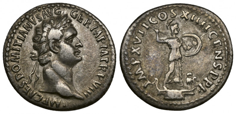 DOMITIAN (81-96) AR Denarius (Silver, 3.11g, 20mm), Rome, 88-9 
Obv: IMP CAES D...