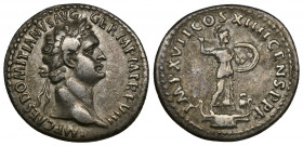 DOMITIAN (81-96) AR Denarius (Silver, 3.11g, 20mm), Rome, 88-9 
Obv: IMP CAES DOMIT AVG GERM P M TR P VIII - Head laureate right. 
Rev: IMP XVII COS...