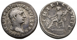 TRAJAN AR Denarius (Silver, 2.99g, 18mm) Rome, 98-99. 
Obv: IMP CAES NERVA TRAIAN AVG GERM - laureate head right 
Rev: P M TR P COS III P P - Concor...