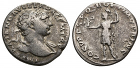 TRAJAN (98-117) AR denarius (Silver, 2.95g, 18mm), Rome, 103-111. 
Obv: IMP TRAIANO AVG GER DAC P M TR P - laureate bust right, far shoulder draped ...