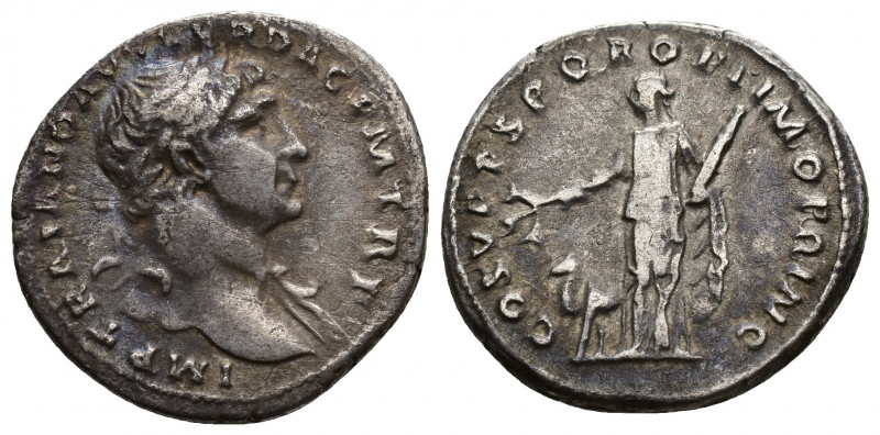 TRAJAN (98-117) AR Denarius (Silver, 3.15, 20mm) Rome, 103-111. 
Obv: IMP TRAIA...