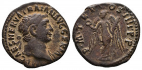 Trajan (98-117) AR Denarius (Silver, 2.92g, 19mm), Rome, 102. 
Obv: IMP CAES NERVA TRAIAN AVG GERM Laureate head of Trajan to right. 
Rev: P M TR P ...