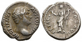 HADRIAN (117-138) AR Denarius (Silver, 3.01g, 18mm) Rome, 134-138
Obv: HADRIANVS AVG COS III PP - Laureate head right 
Rev: FELICITAS AVG - Felicita...