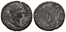 HADRIAN (117-138) AR Denarius (Silver, 3.17g, 18mm), Rome, 128-132. 
Obv: HADRIANVS AVGVSTVS P P - laureate bust of Hadrian right, slight drapery on ...