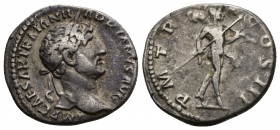 HADRIAN (117-138) AR Denarius (Silver, 3.21g, 18mm). Rome, 119-122. 
Obv: IMP CAESAR TRAIAN HADRIANVS AVG - Laureate bust right, slight drapery on fa...