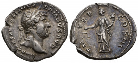 HADRIAN (117-138) AR Denarius (Silver, 3.18g, 20mm), Rome, 119-122
Obv: IMP CAESAR TRAIAN HADRIANVS AVG - Laureate bust right with drapery on left sh...