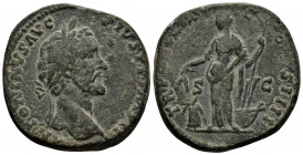 ANTONINUS PIUS (138-161) AE Sestertius (Bronze, 25.37g, 31mm) Rome
Obv: ANTONINVS AVG PIVS P P IMP II - Laureate head right.
Rev: TR POT XXI COS III...