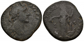 ANTONINUS PIUS (138-161) AE Sestertius (Bronze, 22.65g, 32mm) Rome
Obv: ANTONINVS AVG PIVS P P IMP II - Laureate head right.
Rev: TR POT XXI COS III...
