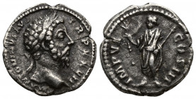 MARCUS AURELIUS (161–180) AR denarius (Silver, 3.07g, 19mm) 173-174 
Obv: M ANTONINVS AVG TR P XXVIII - laureate head of Marcus Aurelius right 
Rev:...