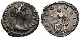 FAUSTINA JUNIOR (147-175) AR Denarius (Silver, 3.71g, 18mm) Rome, 147-161. 
Obv: FAVSTINAE AVG PII AVG FIL - Draped bust of Faustina Junior to right....
