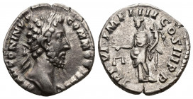 COMMODUS (177-192) AR Denarius (Silver, 2.75g, 18mm), Rome.
Obv: M ANTONINVS COMMODVS AVG - Laureate head right.
Rev: TR P VI IMP IIII COS III P P -...