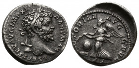 SEPTIMIUS SEVERUS (193-211) AR denarius (Silver, 3.00g, 18mm) Rome, 198-200
Obv: L SEPT SEV AVG IMP XI PART MAX - Laureate head right 
Rev: VICTORIA...