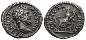 SEPTIMIUS SEVERUS (193-211) AR Denarius (Silver, 2.77g, 20mm) Rome, 201-210.
Obv: SEVERVS PIVS AVG - Laureate head right
Rev.: FORTVNA REDVX - Fortu...