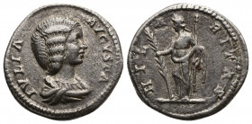 JULIA DOMNA (193-217) wife of Septimius Severus, AR Denarius (Silver, 3.19g, 18mm) Laodicea ad Mare, 198-202. 
Obv: IVLIA AVGVSTA - draped bust right...
