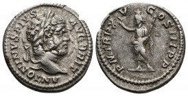 CARACALLA (198-217) AR Denarius (Silver, 2.35g, 19mm) Rome, 212. 
Obv: ANTONINVS PIVS AVG BRIT - Laureate head of Caracalla to right. 
Rev: P M TR P...