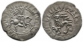 ARMENIA (Silver, 2.85g, 21mm) Cilician Armenia, Levon II (1270-1289) Tram. 
Obv: King on horseback right, cross in right hand, field mark star. 
Rev...