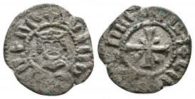 ARMENIA (Silver, 0.52g, 13mm) Cilician Armenia, Levon V (1373-1375), AR Obol 
Obv: Facing bust of Levon. 
Rev: Cross. 
Bedoukian 2238; AC 501