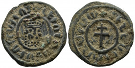 ARMENIA (Bronze, 8.19g, 29mm) Cilician Armenia, Levon I (1198-1219). Æ Tank 
Obv: Crowned leonine head facing slightly right
Rev: Patriarchal cross;...