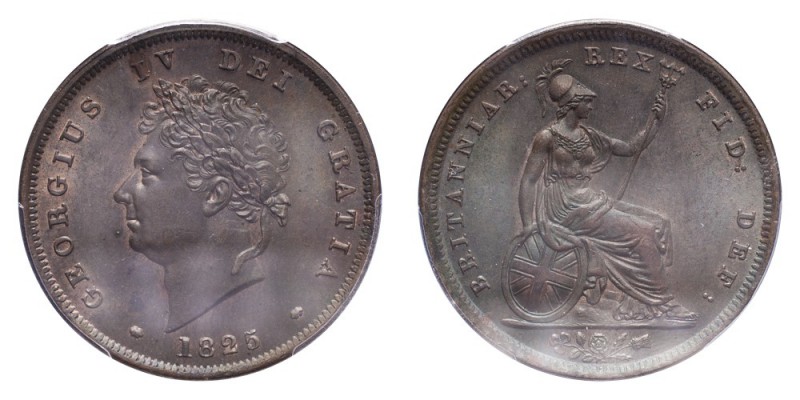 GREAT BRITAIN. George IV, 1820-30. Penny 1825, London. 18.8 g. Mintage 1,075,200...