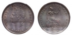 GREAT BRITAIN. George IV, 1820-30. Penny 1825, London. 18.8 g. Mintage 1,075,200. Peck 1420; S.3823; KM# 693. Scarce in mint state. In US plastic hold...