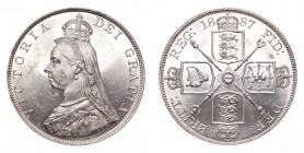 GREAT BRITAIN. Victoria, 1837-1901. Double-Florin 1887, London. S-3923. Uncirculated with minor contact marks.