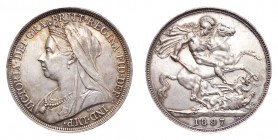 GREAT BRITAIN. Victoria, 1837-1901. Crown 1897, London. 28.28 g. S-3937. Nearly uncirculated.