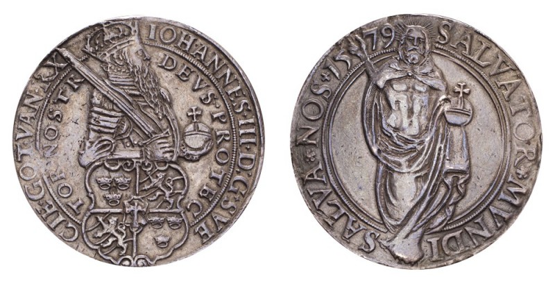 SWEDEN. Johan III, 1568-92. Daler 1579, Stockholm. 28.15 g. Ahlstrom 28. An extr...