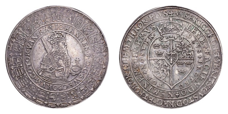 SWEDEN. Johan III, 1568-92. 2 Daler ND (1587), Stockholm. 58.06 g. Ahlstrom 20; ...