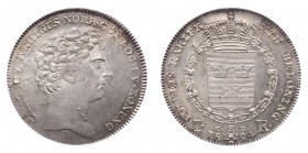 SWEDEN. Carl XIV Johan, 1818-44. Riksdaler 1824, Stockholm. 29.25 g. KM# 593. Slightest weakness in the centre, otherwise choice with a light toning.