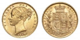 GREAT BRITAIN. Victoria, 1837-1901. Gold Sovereign 1856, London. Shield. 7.99 g. Mintage 4,806,160. S.3852D, Marsh 39. Extremely fine with a striking ...