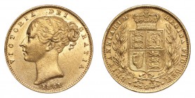 GREAT BRITAIN. Victoria, 1837-1901. Gold Sovereign 1861, London. Shield. 7.99 g. Mintage 7,624,736. S.3852D, Marsh 44. Extremely fine.
