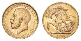 GREAT BRITAIN: INDIA. George V, 1910-36. Gold Sovereign 1918-I, Bombay. 7.99 g. Mintage 1,294,352. S-3998. Choice Mint State