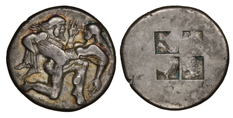 Thrace, Thasos, Stater, 510-490 BC, AG 8.79 g.
Ref: Sear 1357
NGC Choice VF 5/5-...