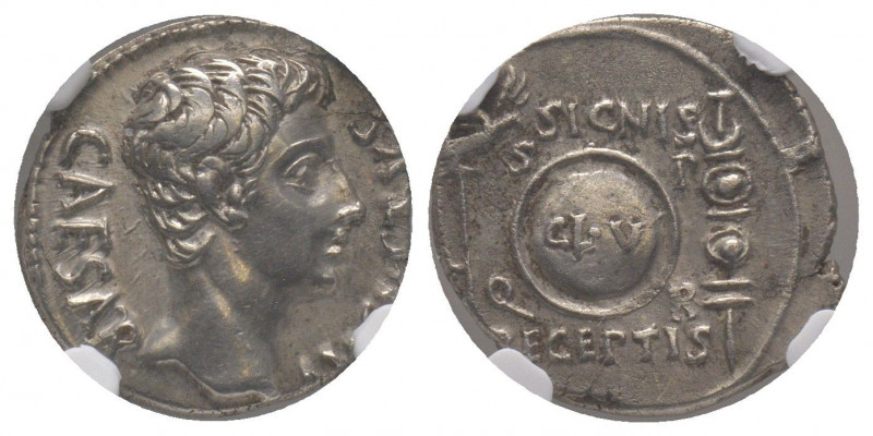 Augustus 27 BC - 14 AD 
Deanrius, Rome, Spanish mint (Colonia Patricia?), 19 BC,...