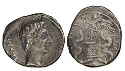 Augustus 27 BC - 14 AD 
Quinarius, Rome, AG 1.64 g. 
Avers : CAESAR IMP VII, bare head Octavian to right
Revers : ASIA RECEPTA, Victory standing left ...