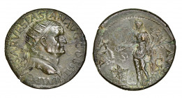 Vespasian 69-79
Dupondius, Lugdunum, AE 13.51 g 
Ref : RIC II 1191
NGC AU 4/5, 4/5