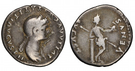 Julia Titi 
Denarius, 79-80, Rome, AG 3.17
Avers : IVLIA AVGVSTA TITI AVGVSTI F, diademed and draped bust right 
Revers : VENVS AVGVST, Venus standing...