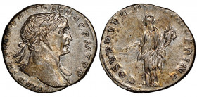 Traianus 98-117
Denarius, Rome, AG 3.21 g.
Ref : RSC 85 
NGC AU 4/5, 4/5