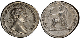 Traianus 98-117
Denarius, Rome, AG 3.90 g.
Ref : RIC 116
NGC Choice XF 4/5, 4/5