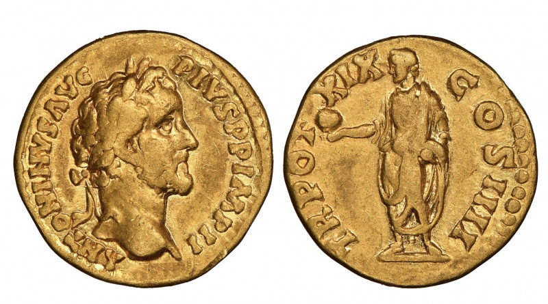 Antoninus Pius 
Aureus, 155-156, Rome, AU 6.83
Avers : ANTONINVS AVG PIVS P P IM...