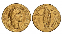 Antoninus Pius 
Aureus, 155-156, Rome, AU 6.83
Avers : ANTONINVS AVG PIVS P P IMP II, laureate head to right 
Revers : TR POT XIX COS IIII, emperor st...