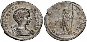 Geta as Caesar, Struck under Septimius Severus and Caracalla,
Denarius, Rome, AG 3.27 g. 
Ref : RIC 15b
NGC XF 4/5, 4/5