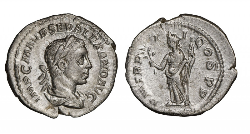 Severus Alexander 222-235
Denarius, Rome, AG 3.03g.
Ref : RIC 40
NGC Choice AU 5...