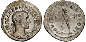 Severus Alexander 222-235
Denarius, 232, Rome, AG 2.88 g.
Avers : IMP ALEXANDER PIVS AVG, Laureate, draped, and cuirassed bust to right.
Revers: IOVI ...