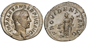 Severus Alexander 222-235
Denarius, 231-235, Rome, AG 3.09 g.
Avers : IMP ALEXANDER PIVS AVG, Laureate bust to right, slight drapery on far shoulder
R...