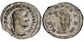 Maximinus I
Denarius , Rome, 3rd emission, 236-237, AG 3.30 g. 
Ref : RIC IV 23
NGC Choice AU 5/5, 4/5